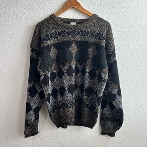 Vintage Windridge Crewneck Knit Sweater Medium Grandpa Core